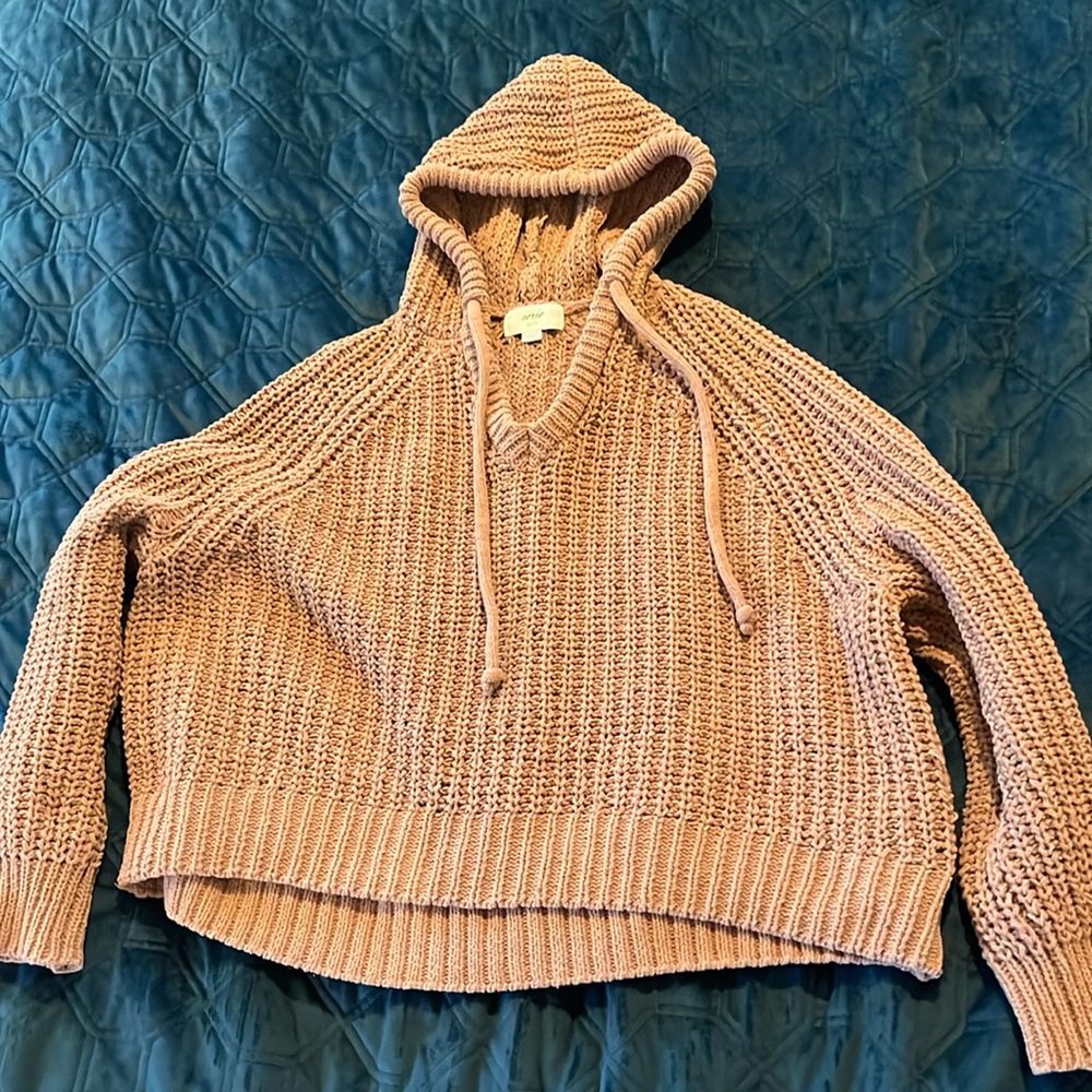 Aerie Chenille Cropped Sweater Hoodie - size XS